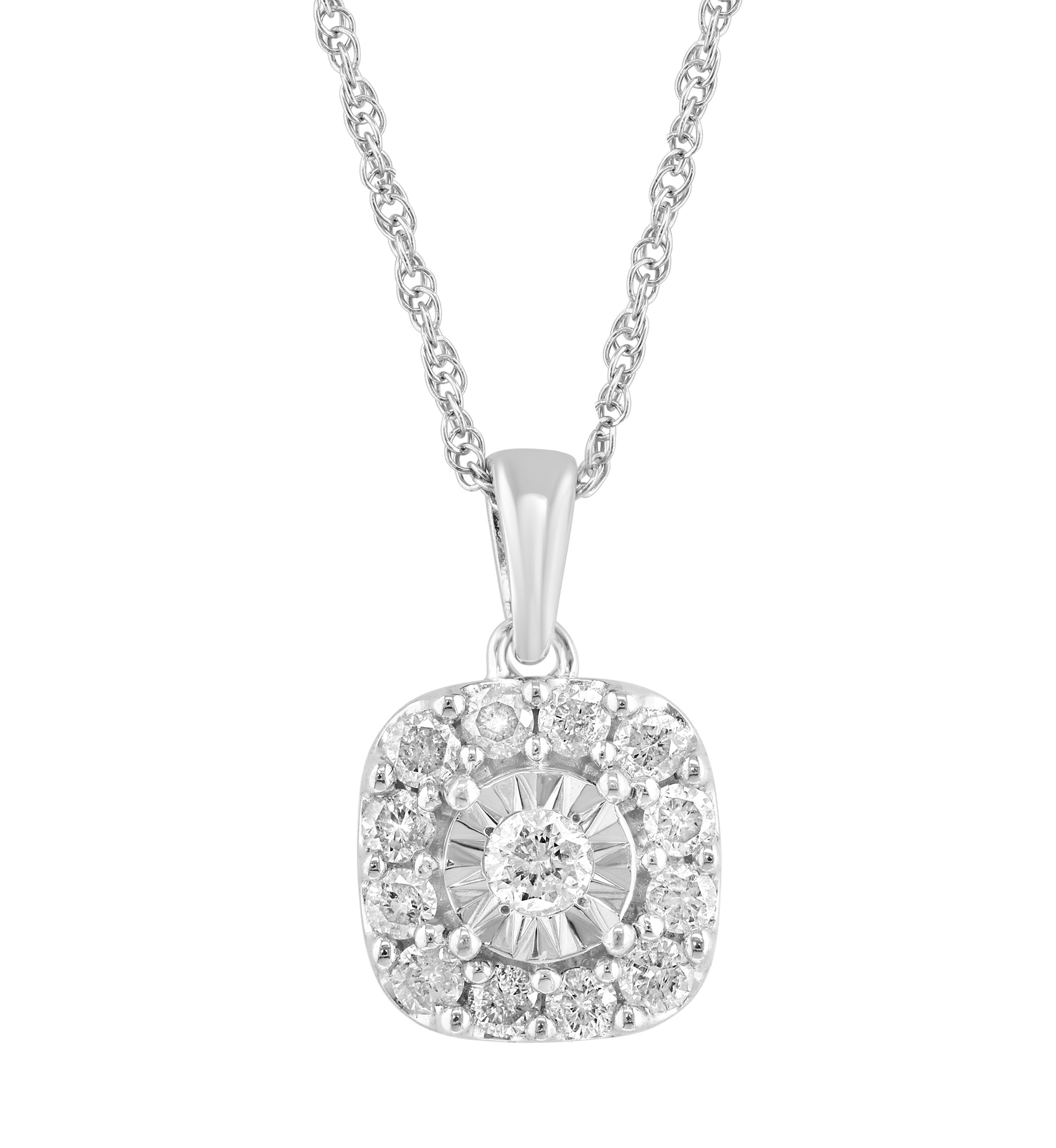 Sterling Silver Diamond Pendant 