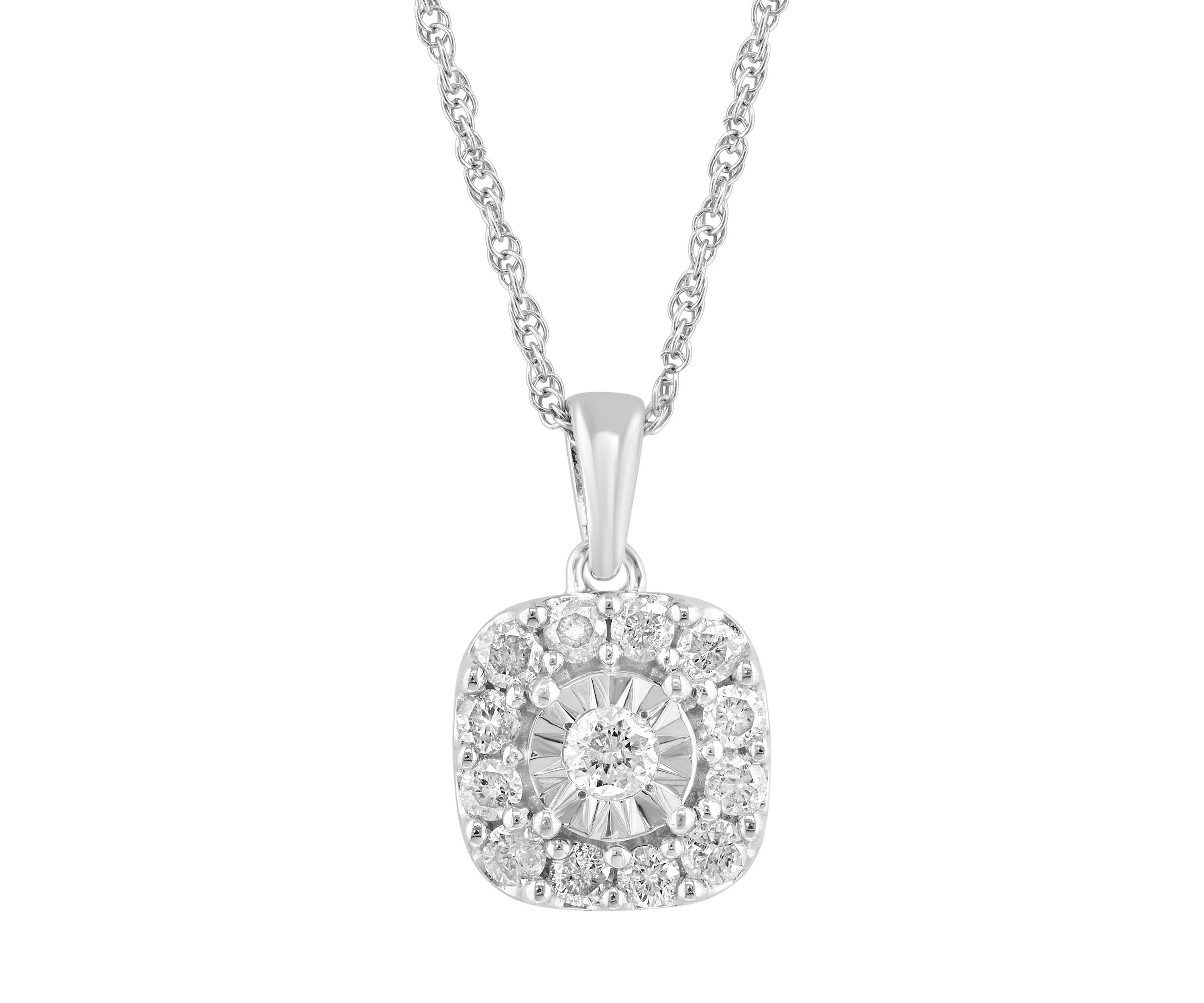 Sterling Silver Diamond Pendant 