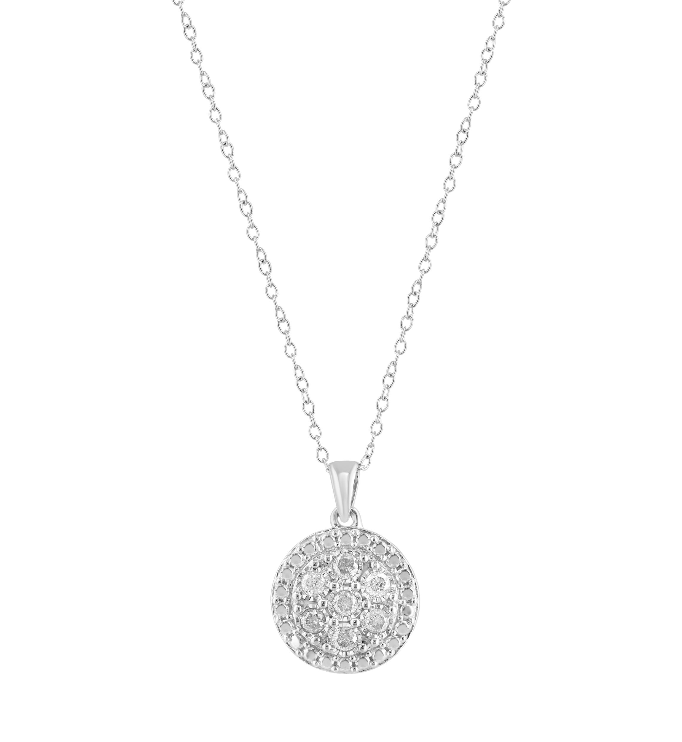 Sterling Silver Diamond Pendant 