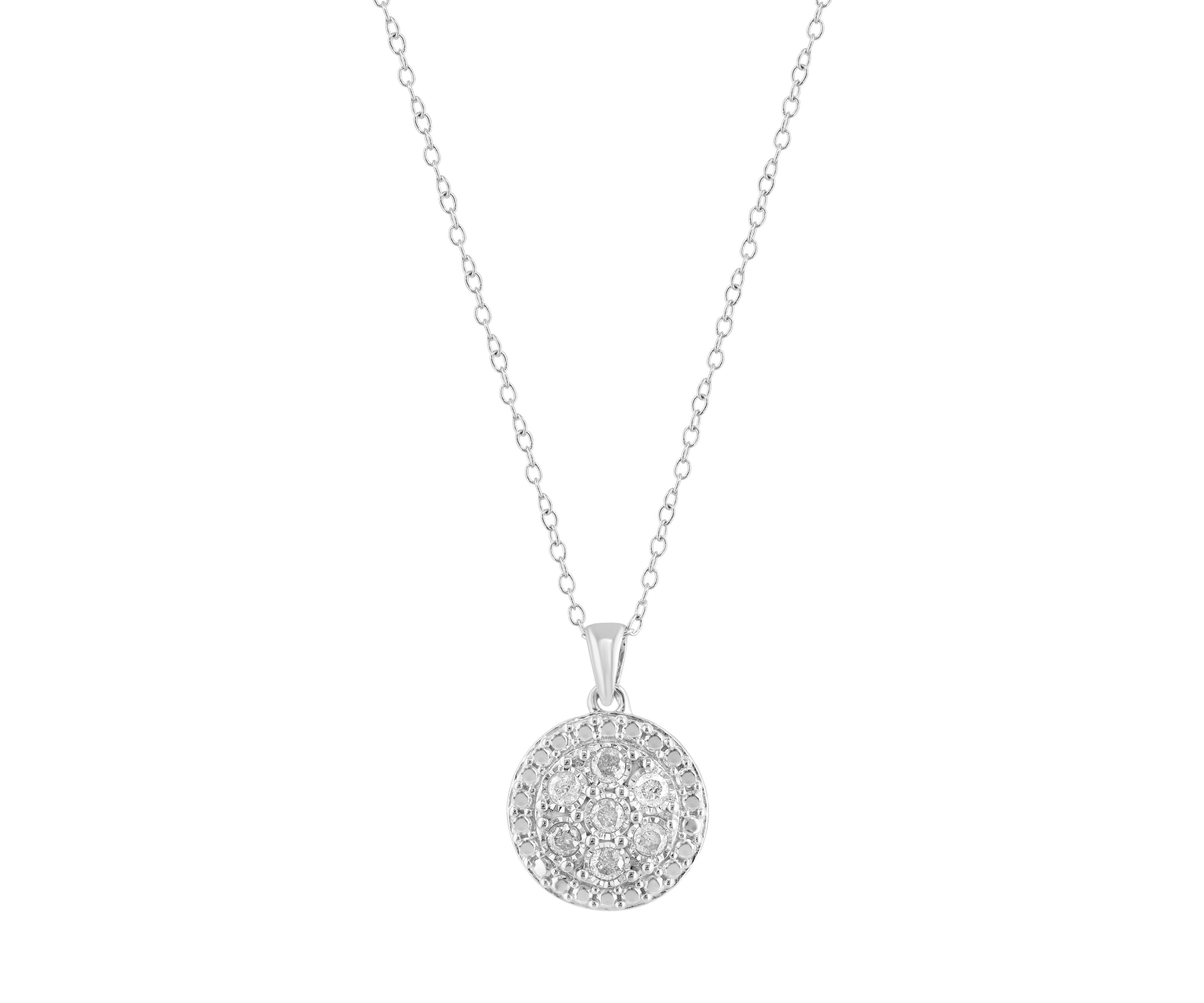 Sterling Silver Diamond Pendant 