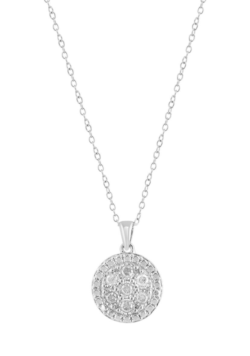 Sterling Silver Diamond Pendant 