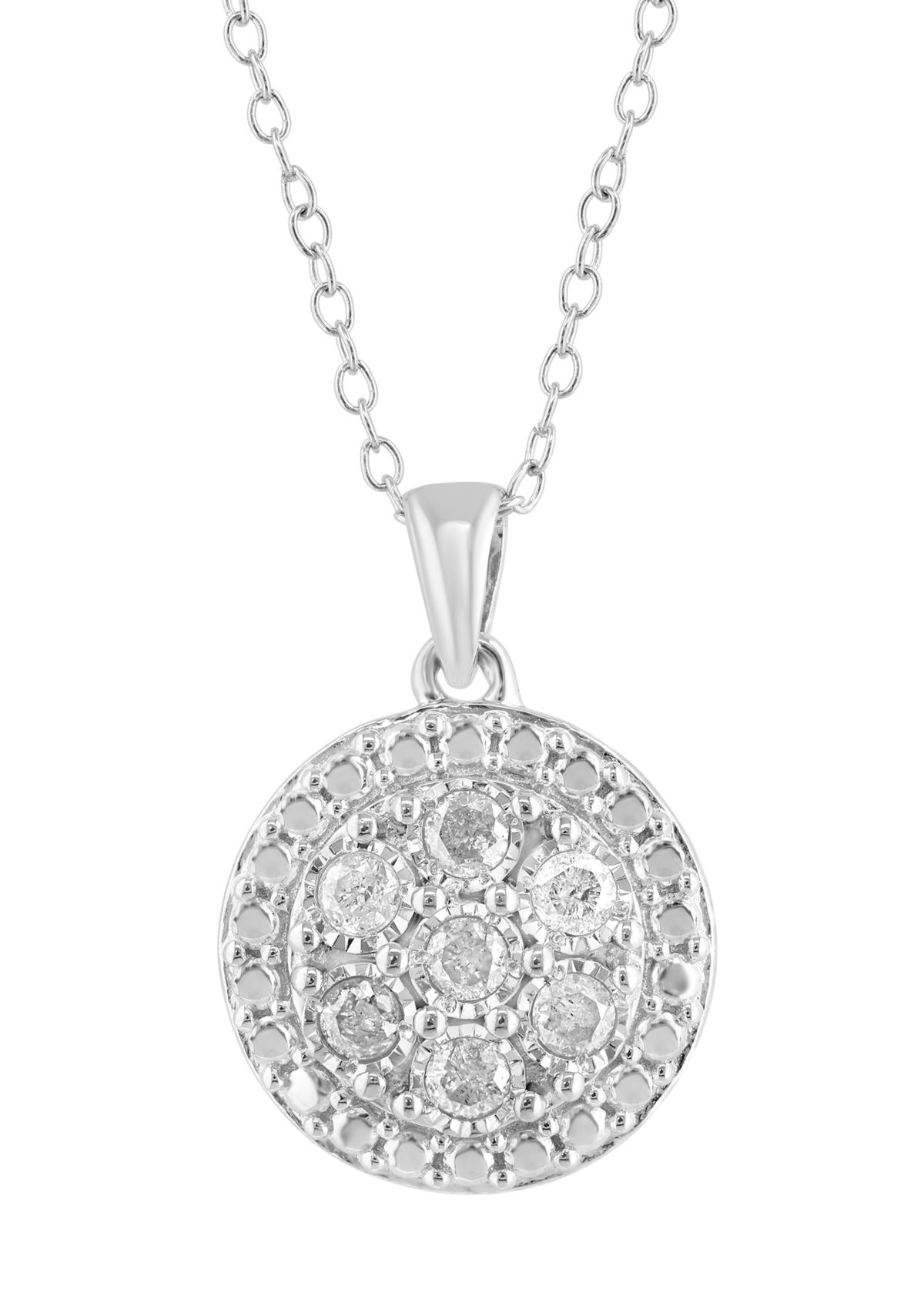 Sterling Silver Diamond Pendant 