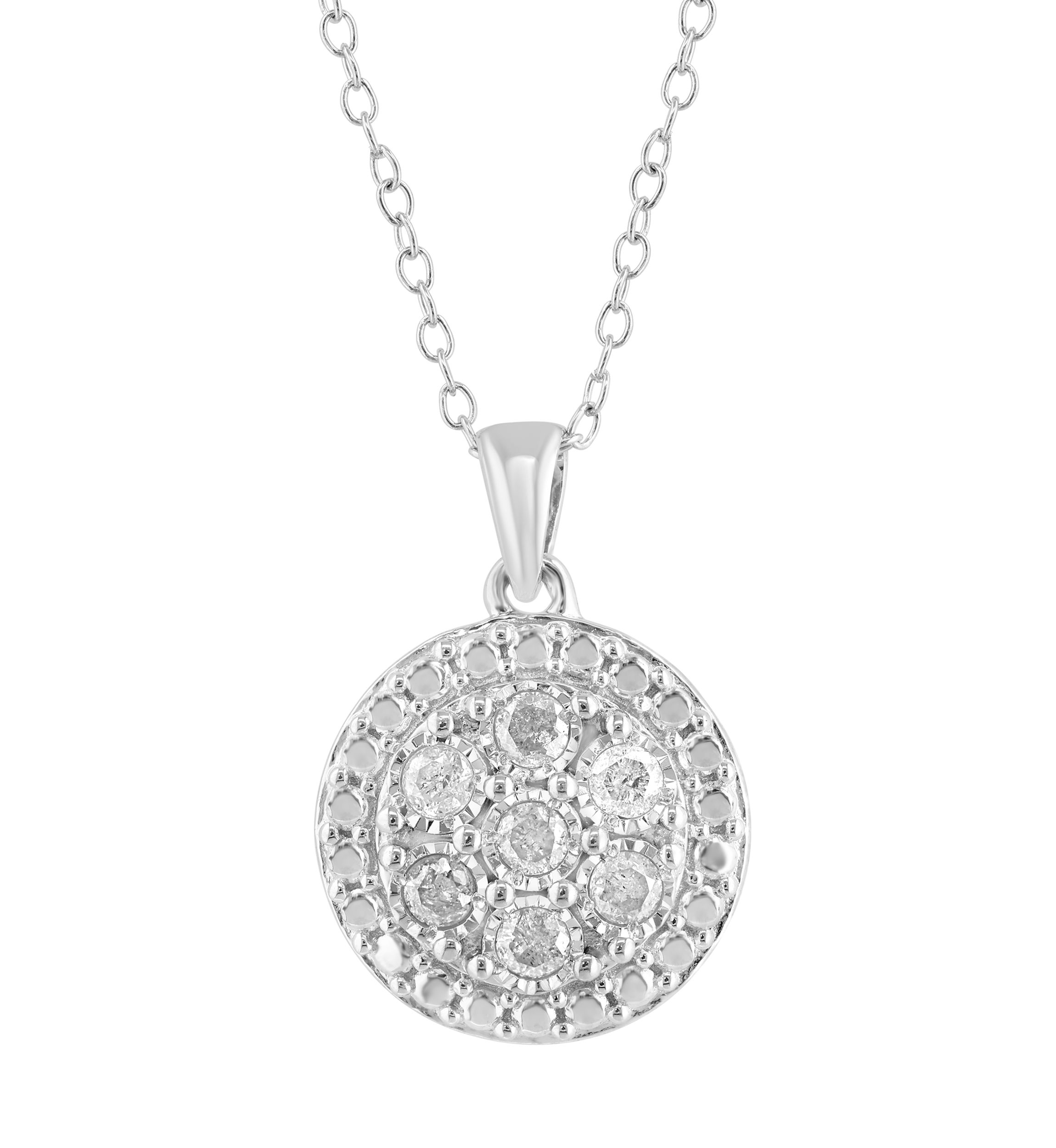 Sterling Silver Diamond Pendant 