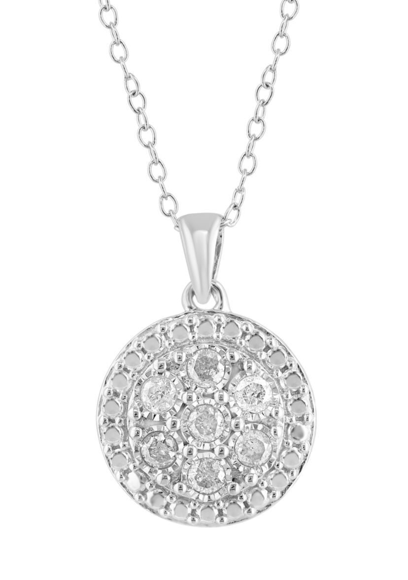 Sterling Silver Diamond Pendant 