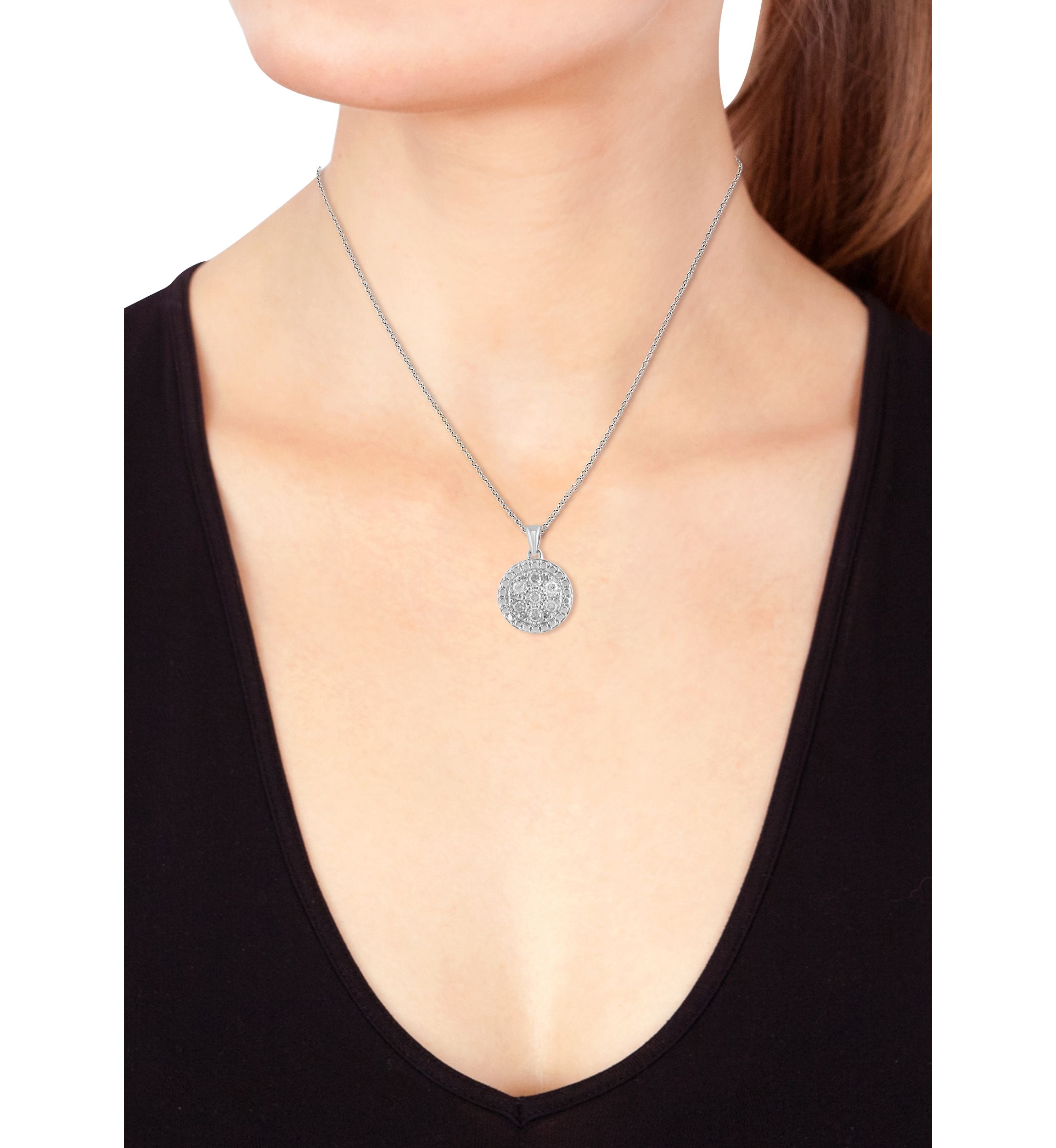 Sterling Silver Diamond Pendant 