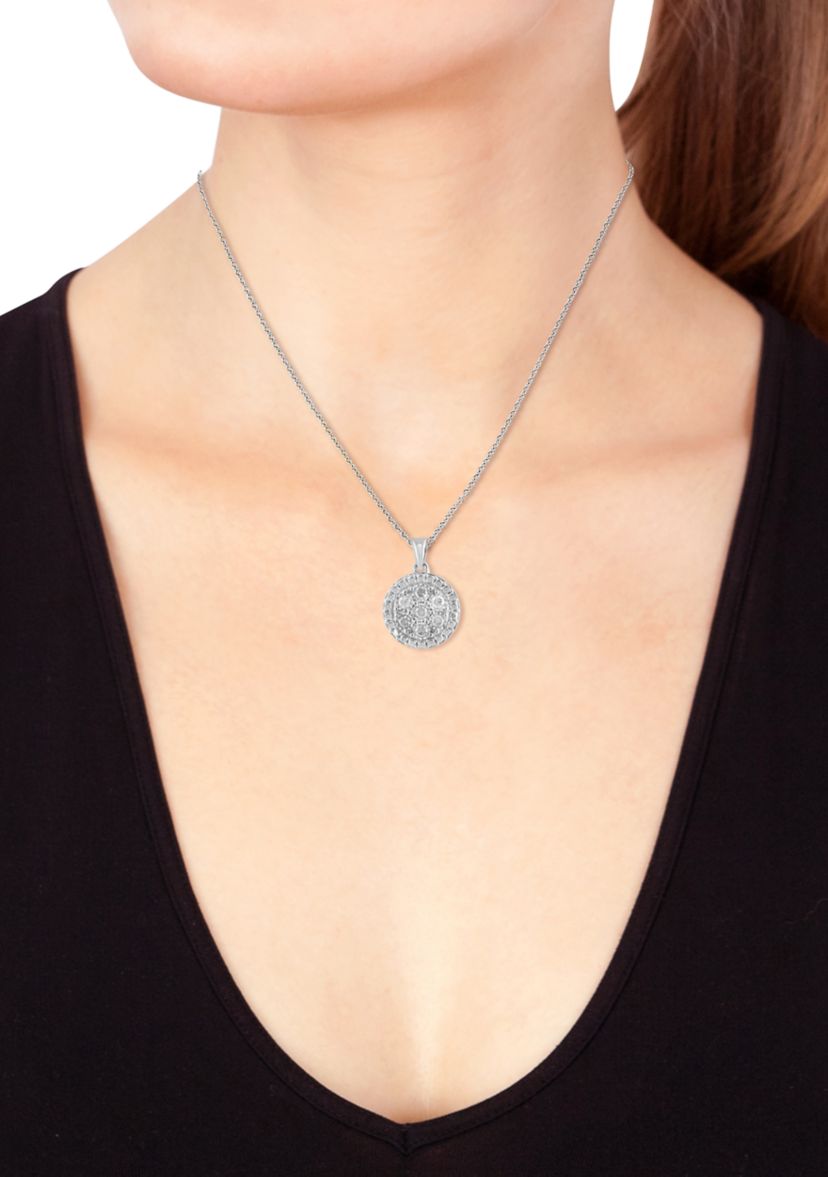 Sterling Silver Diamond Pendant 