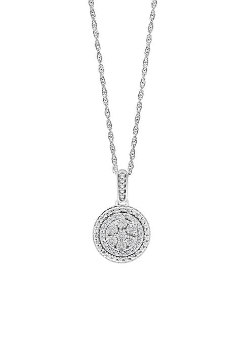 1/10 ct. t.w. Diamond Miracle Set Pendant Necklace in Sterling Silver 