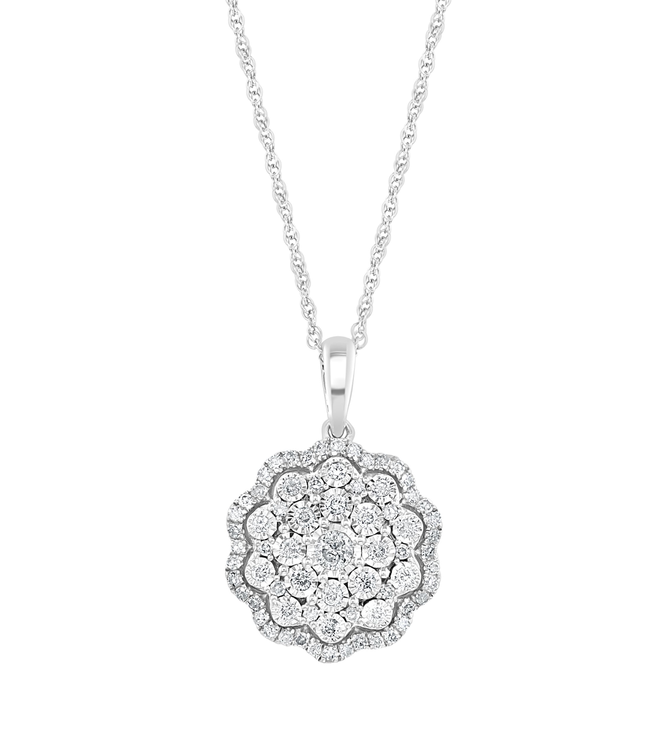 1/2 ct. t.w. Diamond Pendant Necklace in Sterling Silver