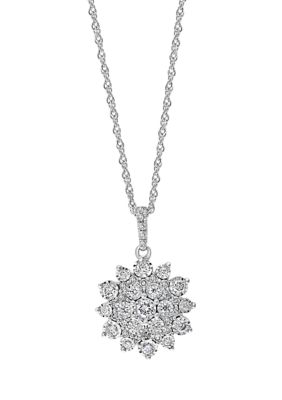 Effy 1/2 Ct. T.w. Diamond Pendant Necklace In Sterling Silver
