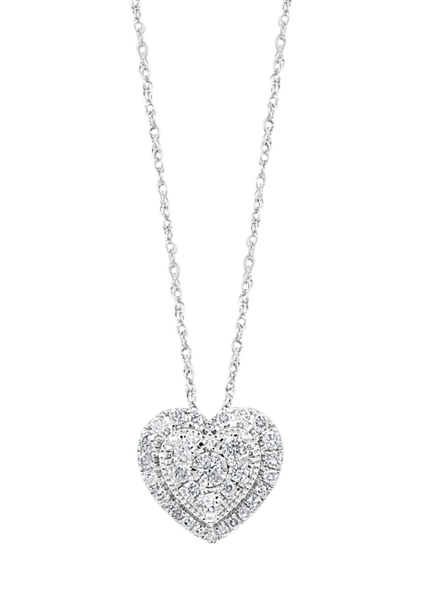 Sterling Silver  1/2 ct. t.w Diamond Heart Necklace