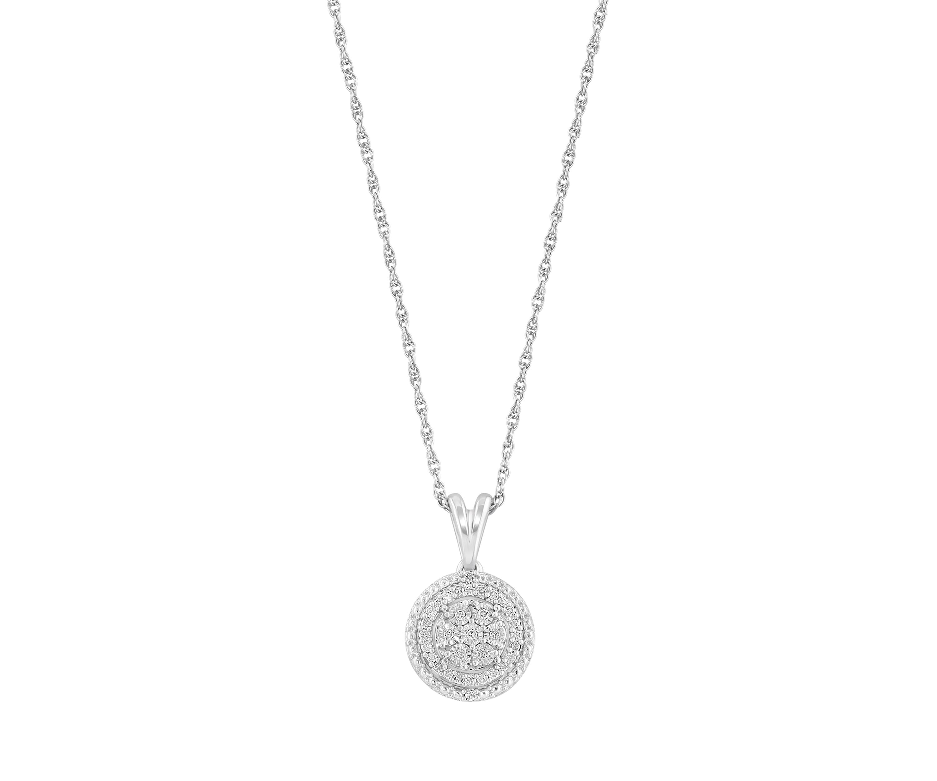 1/10 ct. t.w. Diamond Pendant Necklace in Sterling Silver