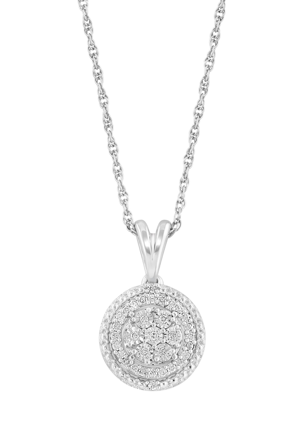 1/10 ct. t.w. Diamond Pendant Necklace in Sterling Silver