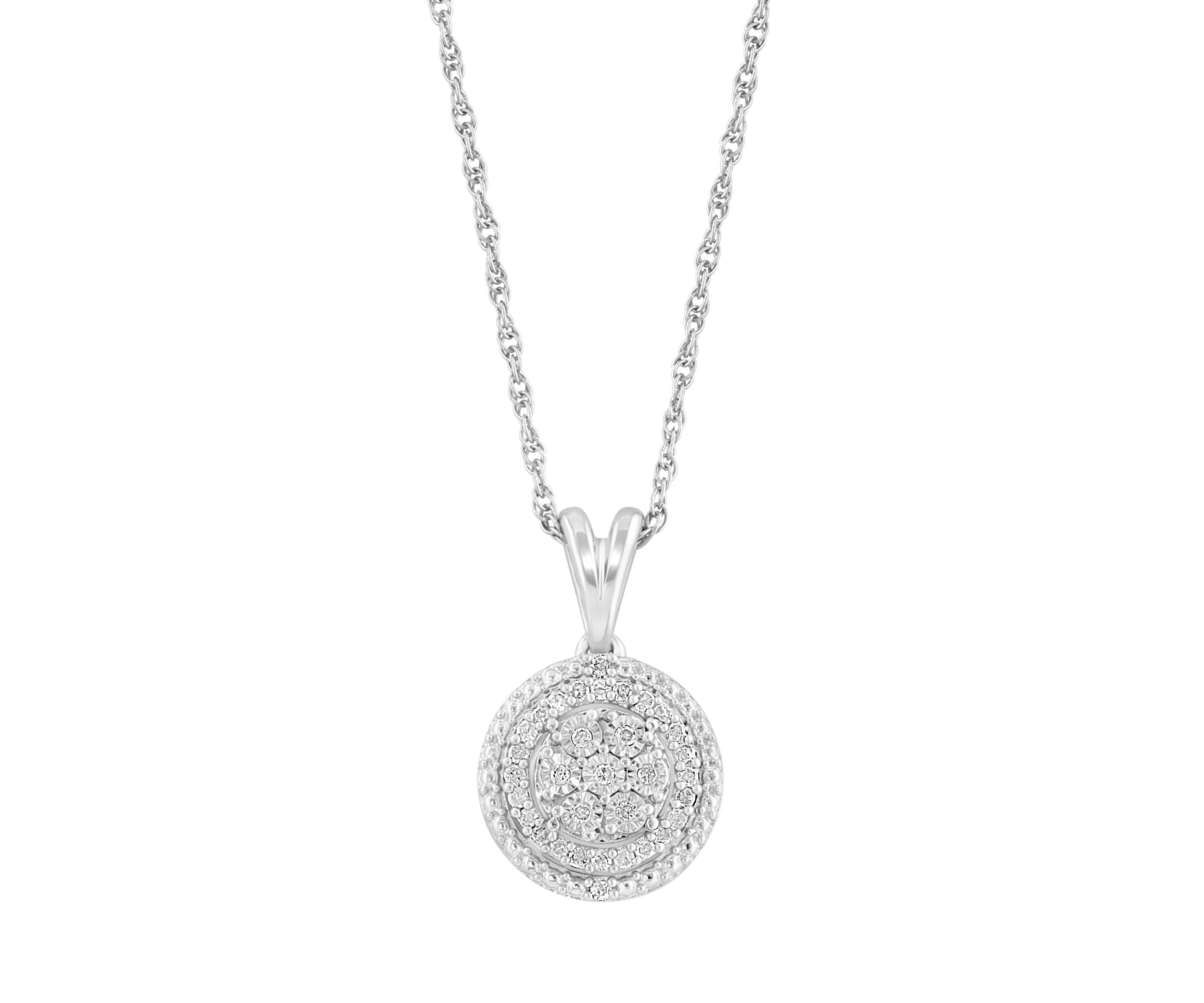 1/10 ct. t.w. Diamond Pendant Necklace in Sterling Silver