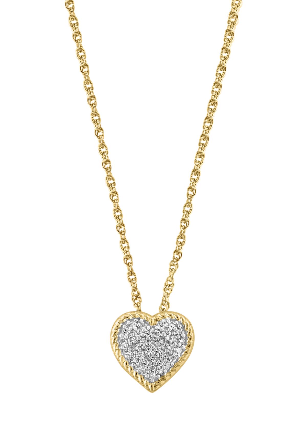 1/8 ct. t.w. Diamond Heart Pendant Necklace in Gold Over Sterling Silver