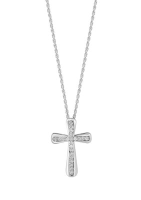 Effy 1/4 Ct. T.w. Diamond Cross Pendant Necklace