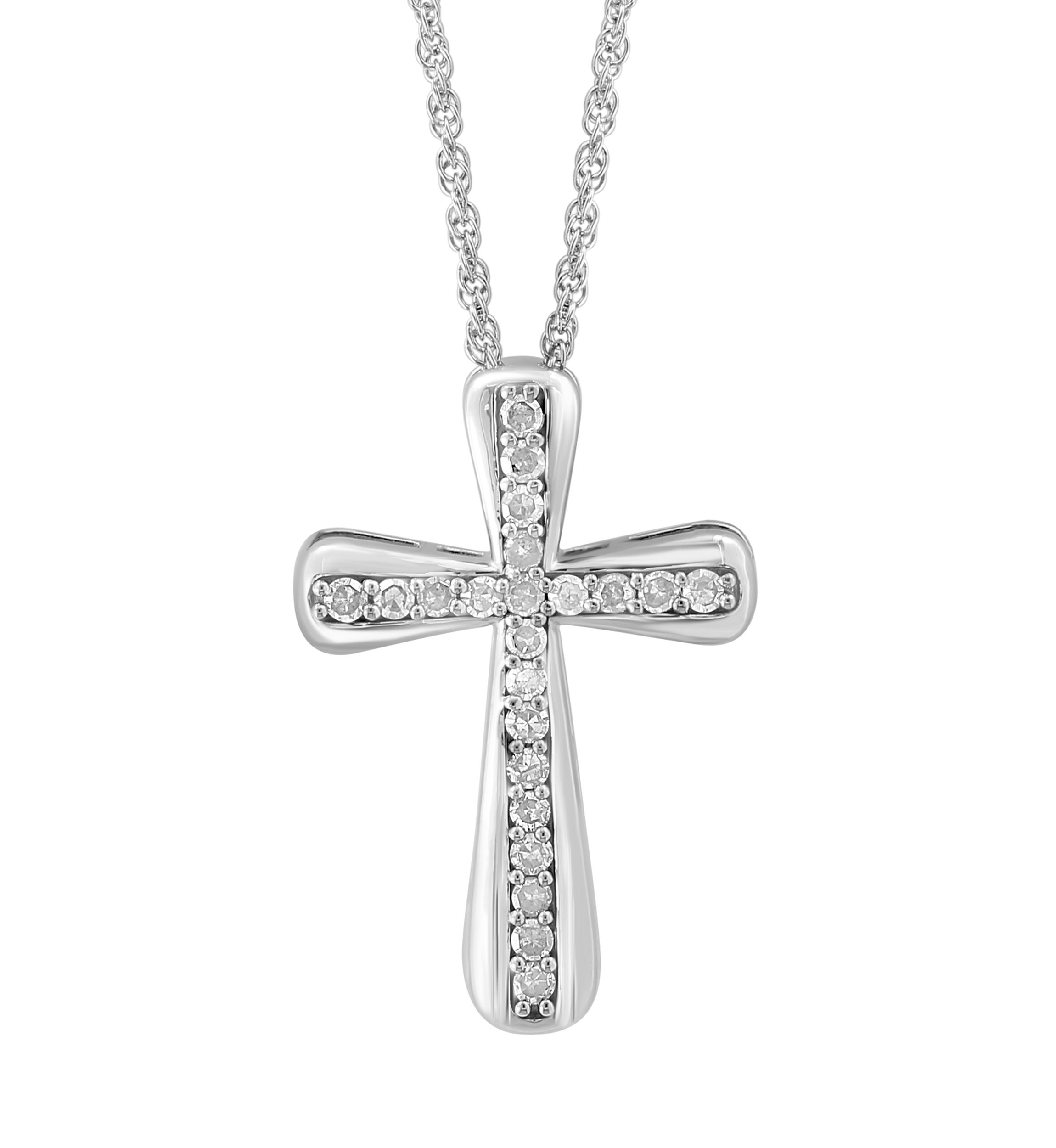 1/4 ct. t.w. Diamond Cross Pendant Necklace
