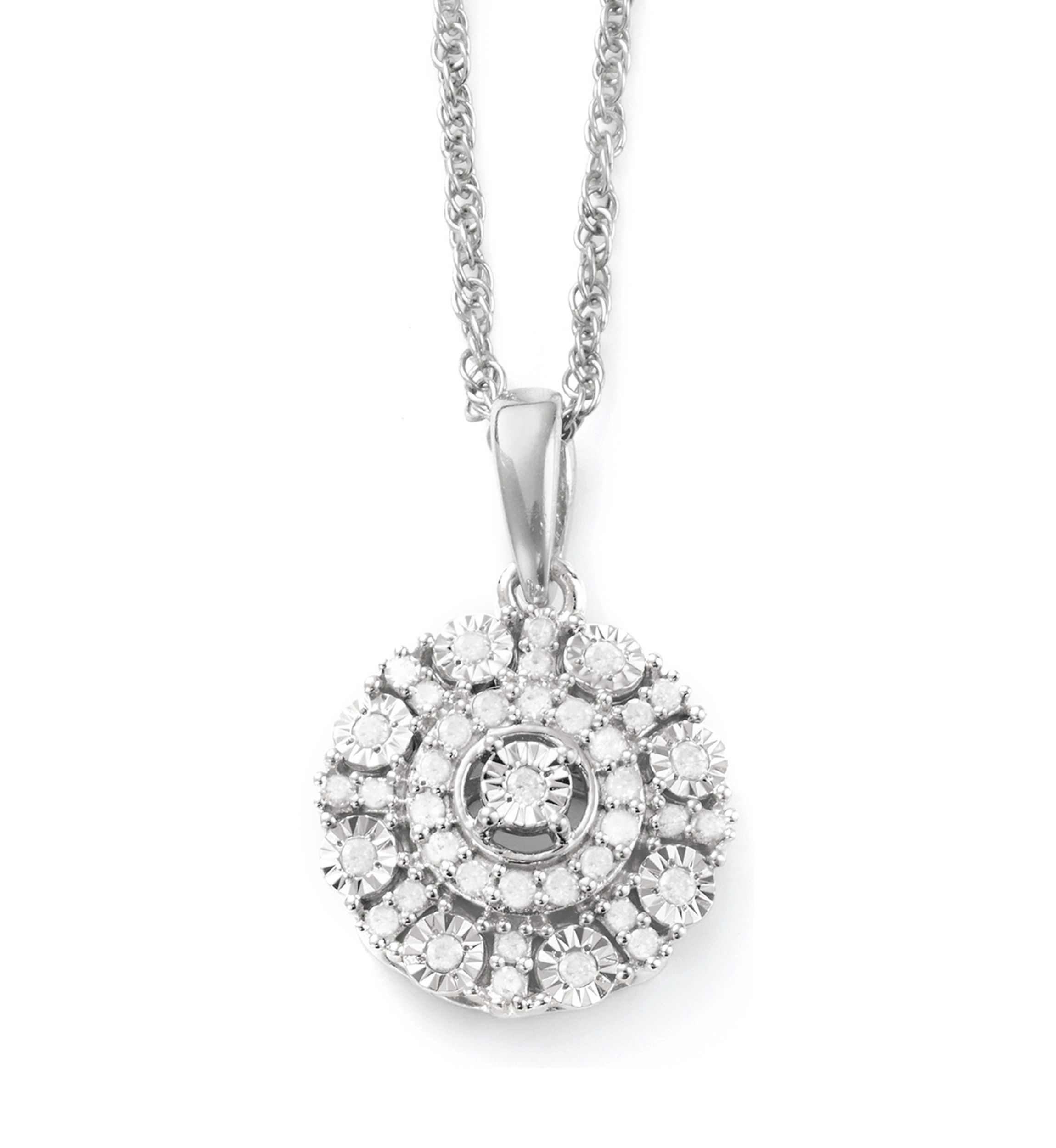1/7 ct. t.w. Diamond Disc Pendant Necklace
