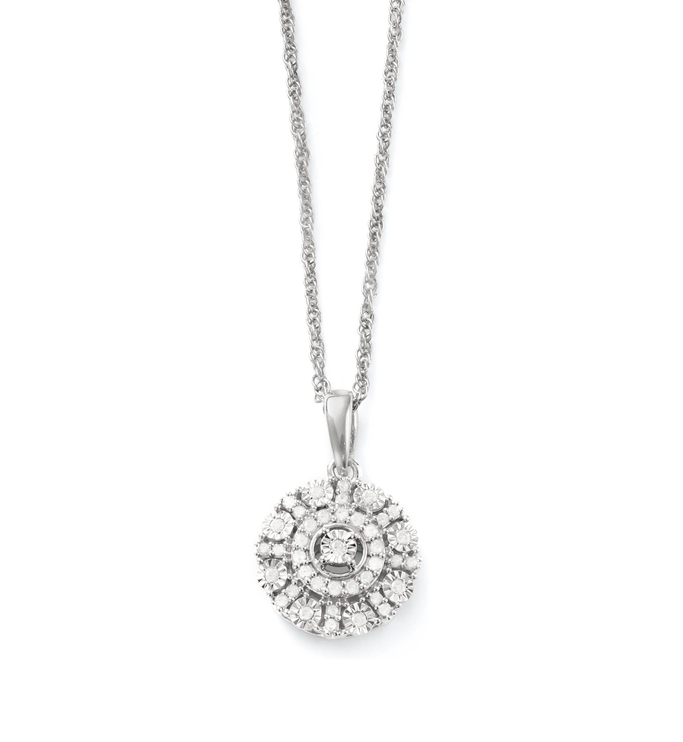 1/7 ct. t.w. Diamond Disc Pendant Necklace