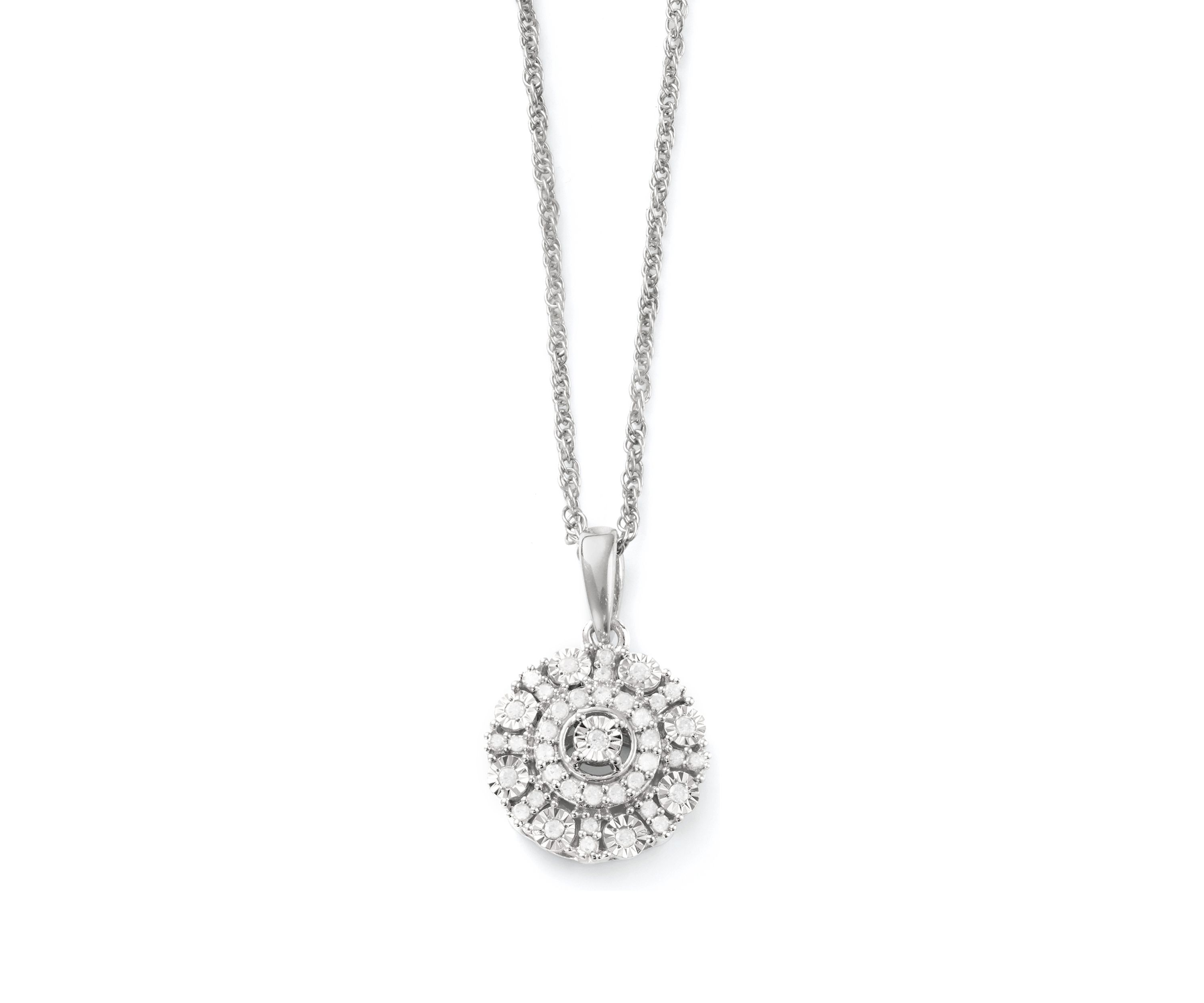 1/7 ct. t.w. Diamond Disc Pendant Necklace