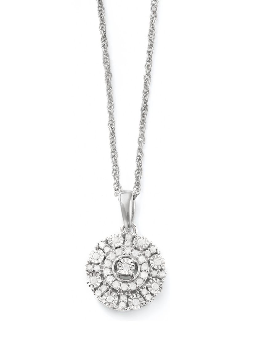 1/7 ct. t.w. Diamond Disc Pendant Necklace