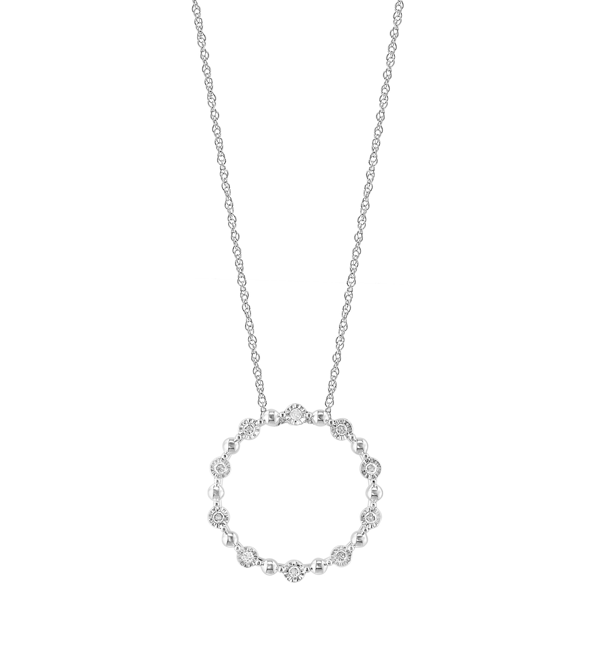 925 Silver Diamond Pendant Necklace