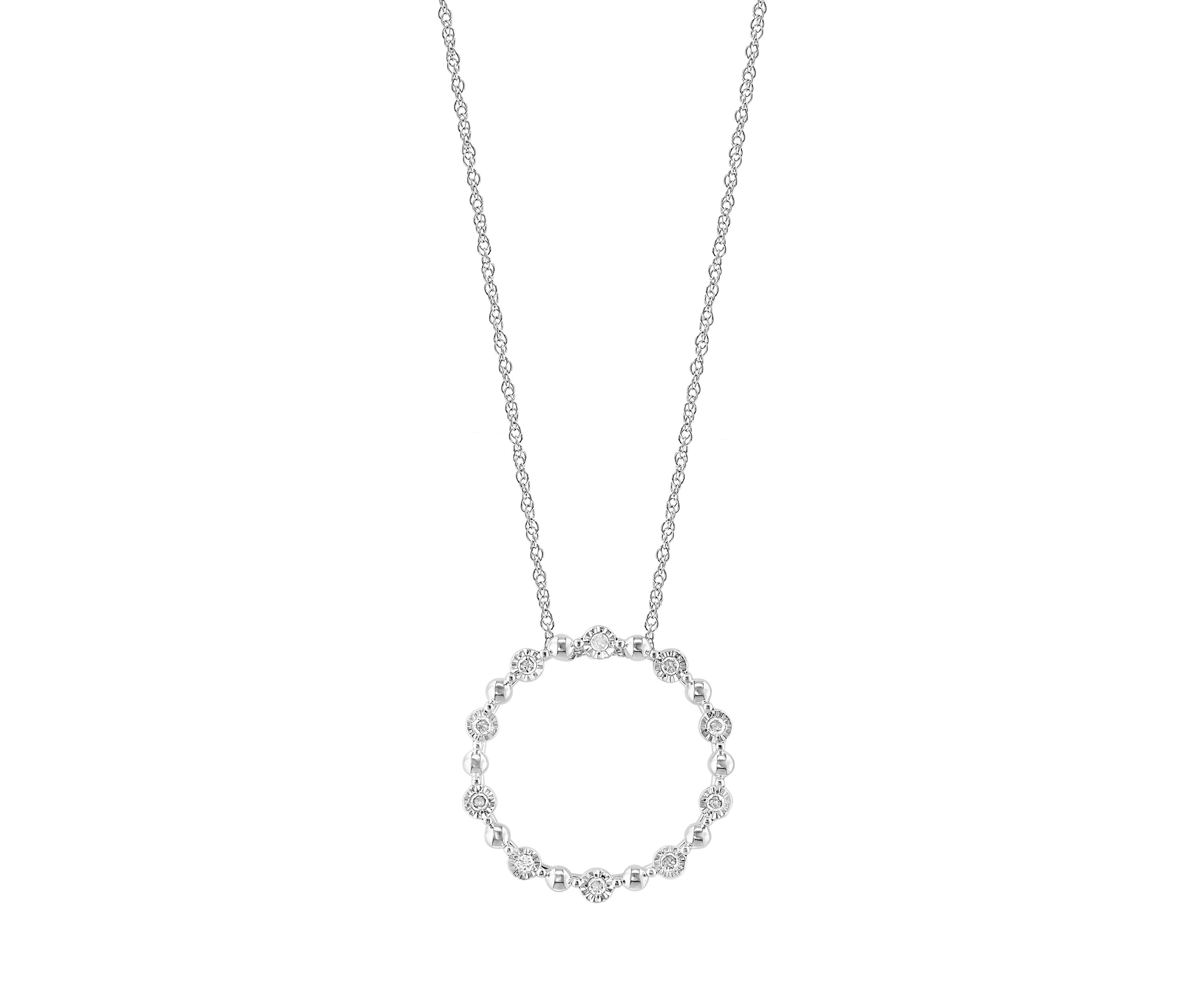925 Silver Diamond Pendant Necklace
