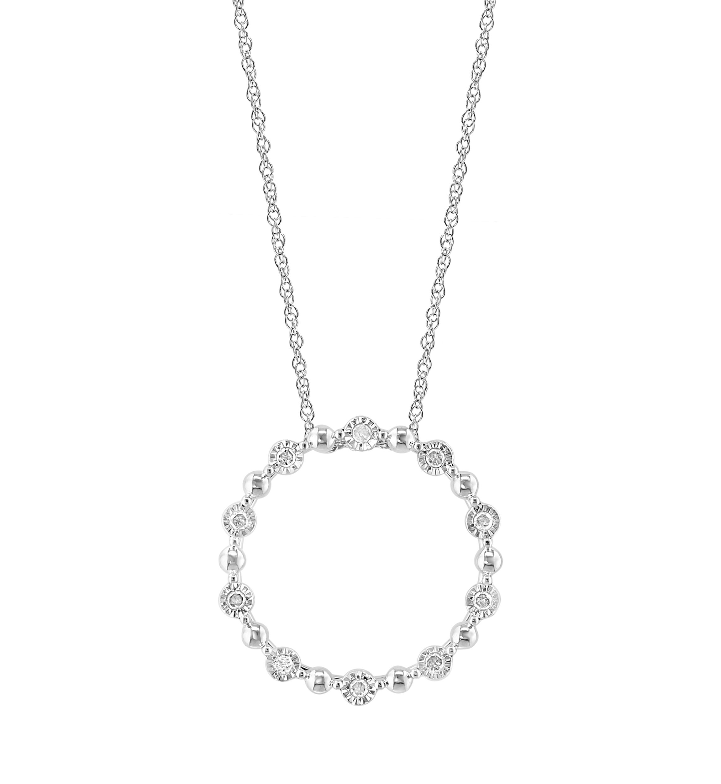 925 Silver Diamond Pendant Necklace