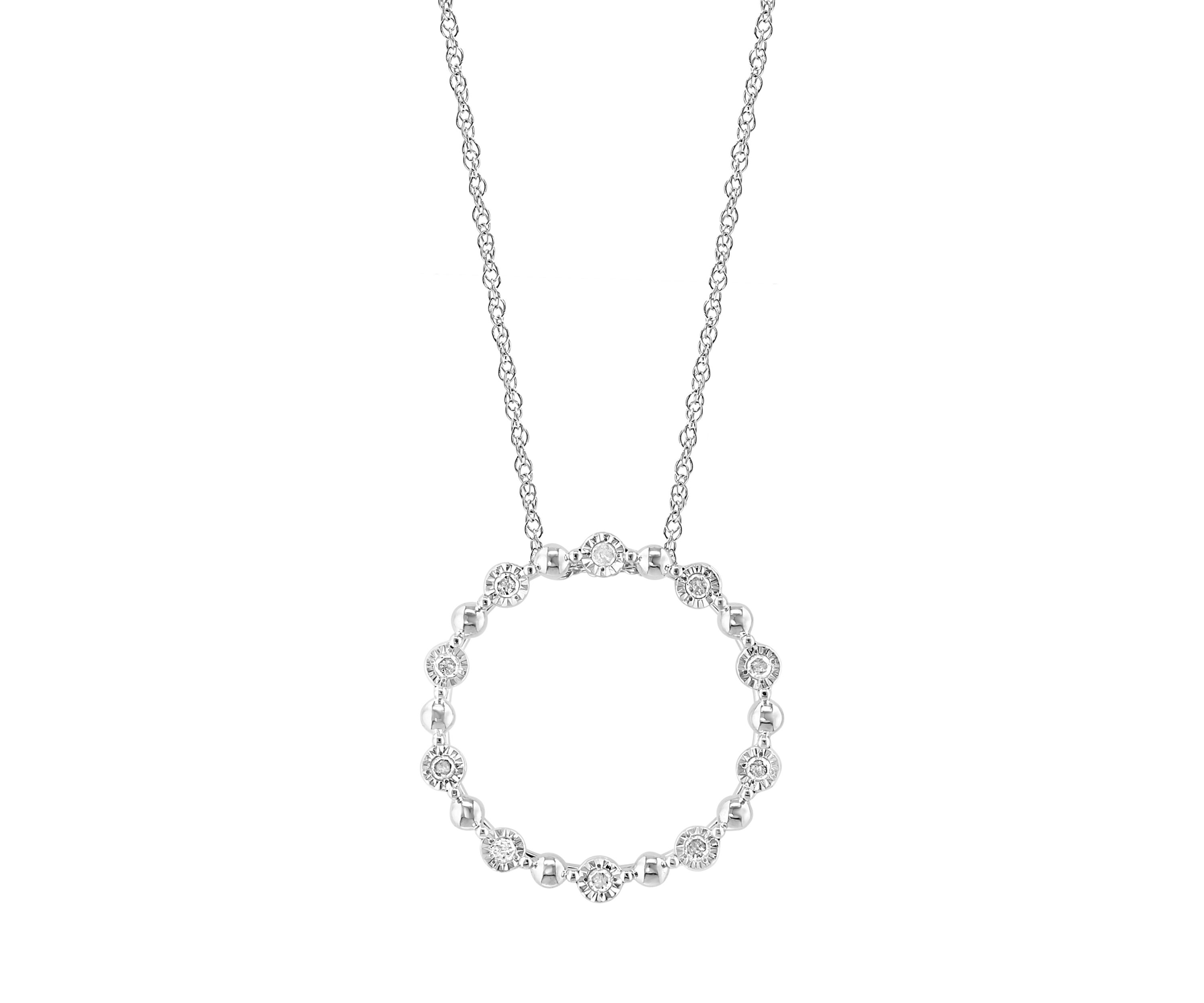 925 Silver Diamond Pendant Necklace