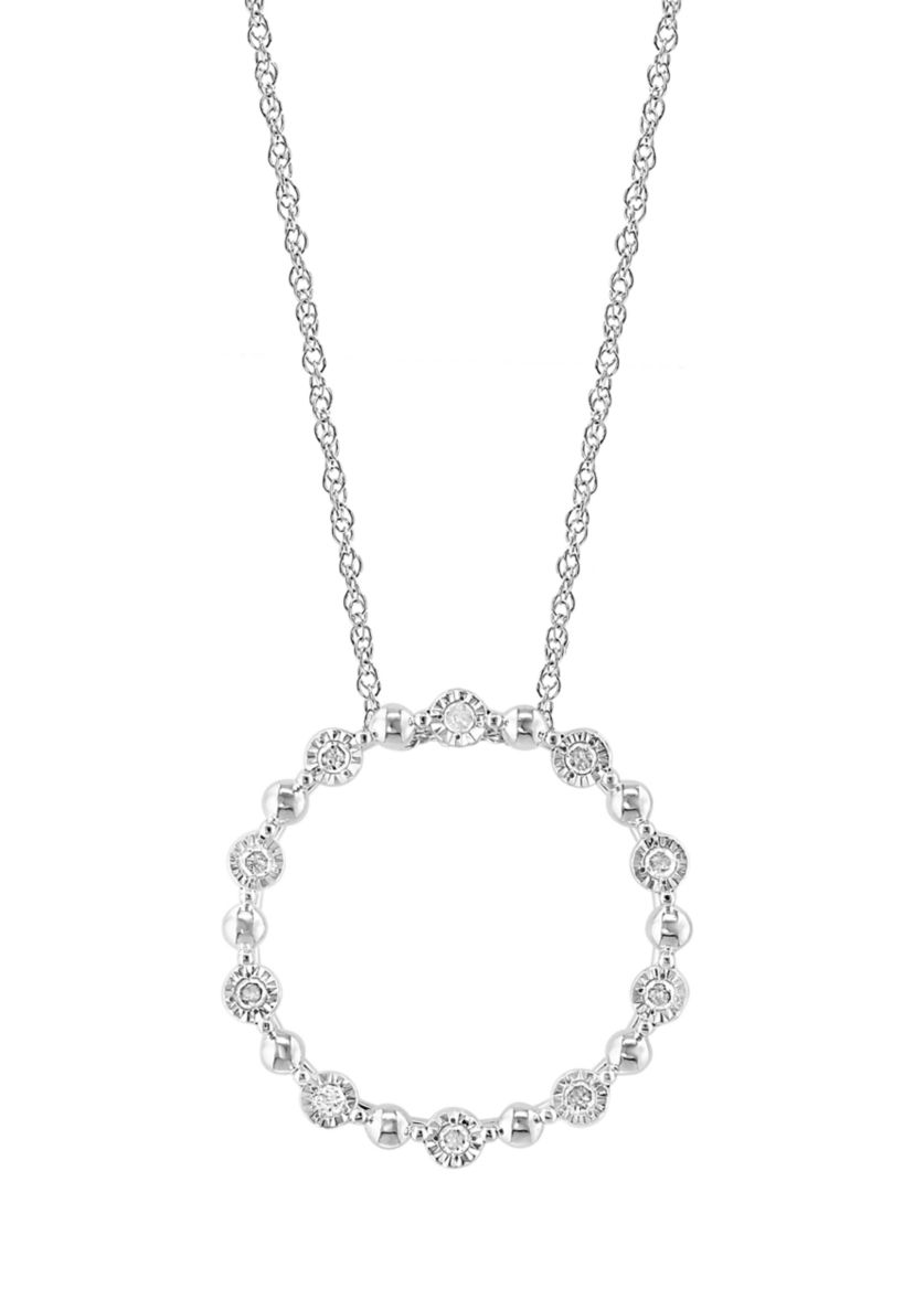 925 Silver Diamond Pendant Necklace