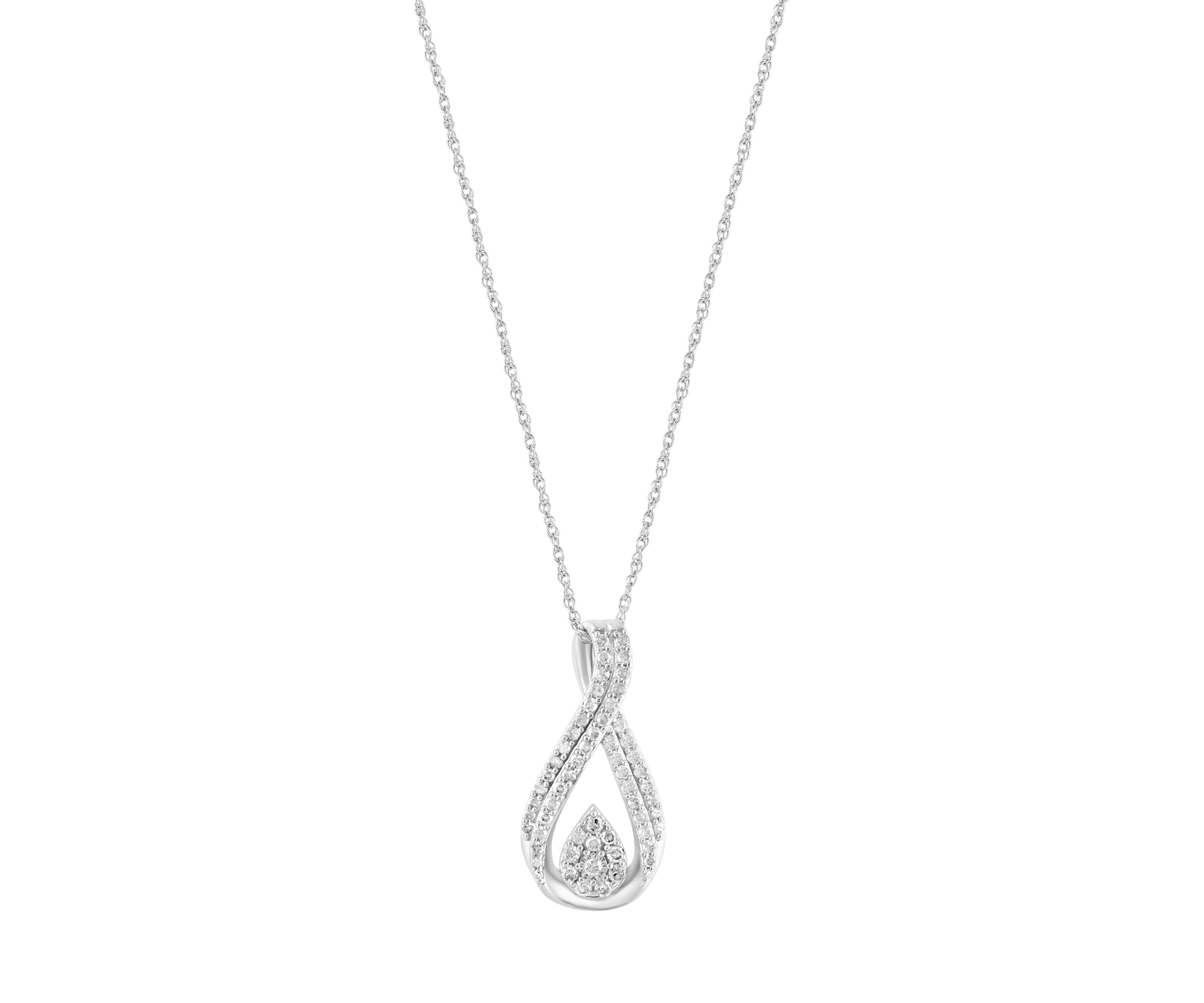 Sterling Silver Diamond Pendant 