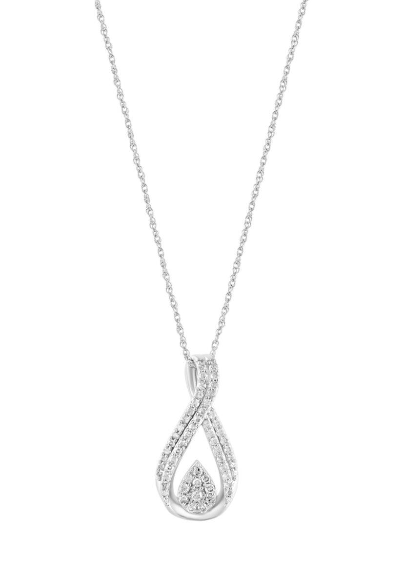 Sterling Silver Diamond Pendant 