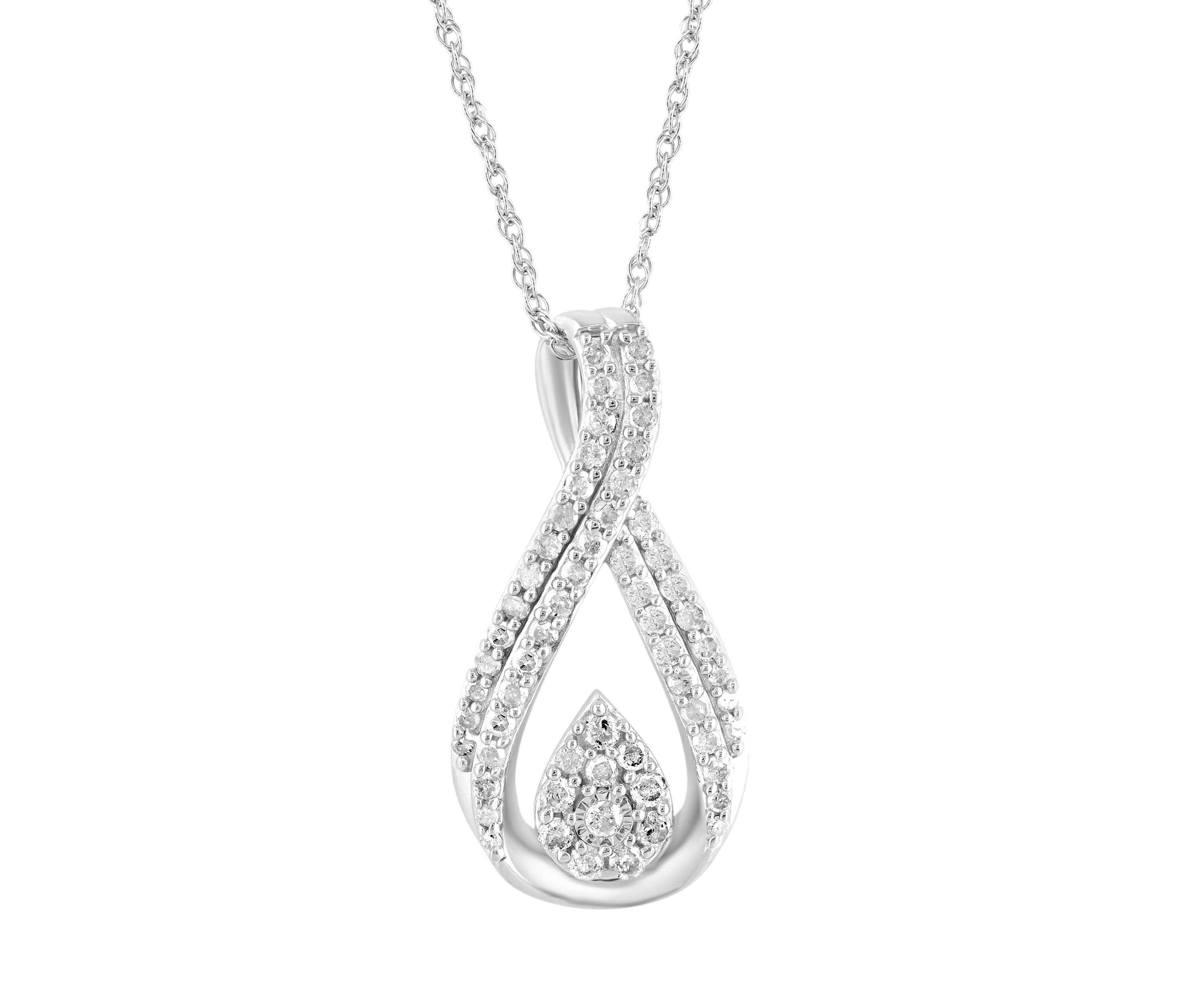 Sterling Silver Diamond Pendant 