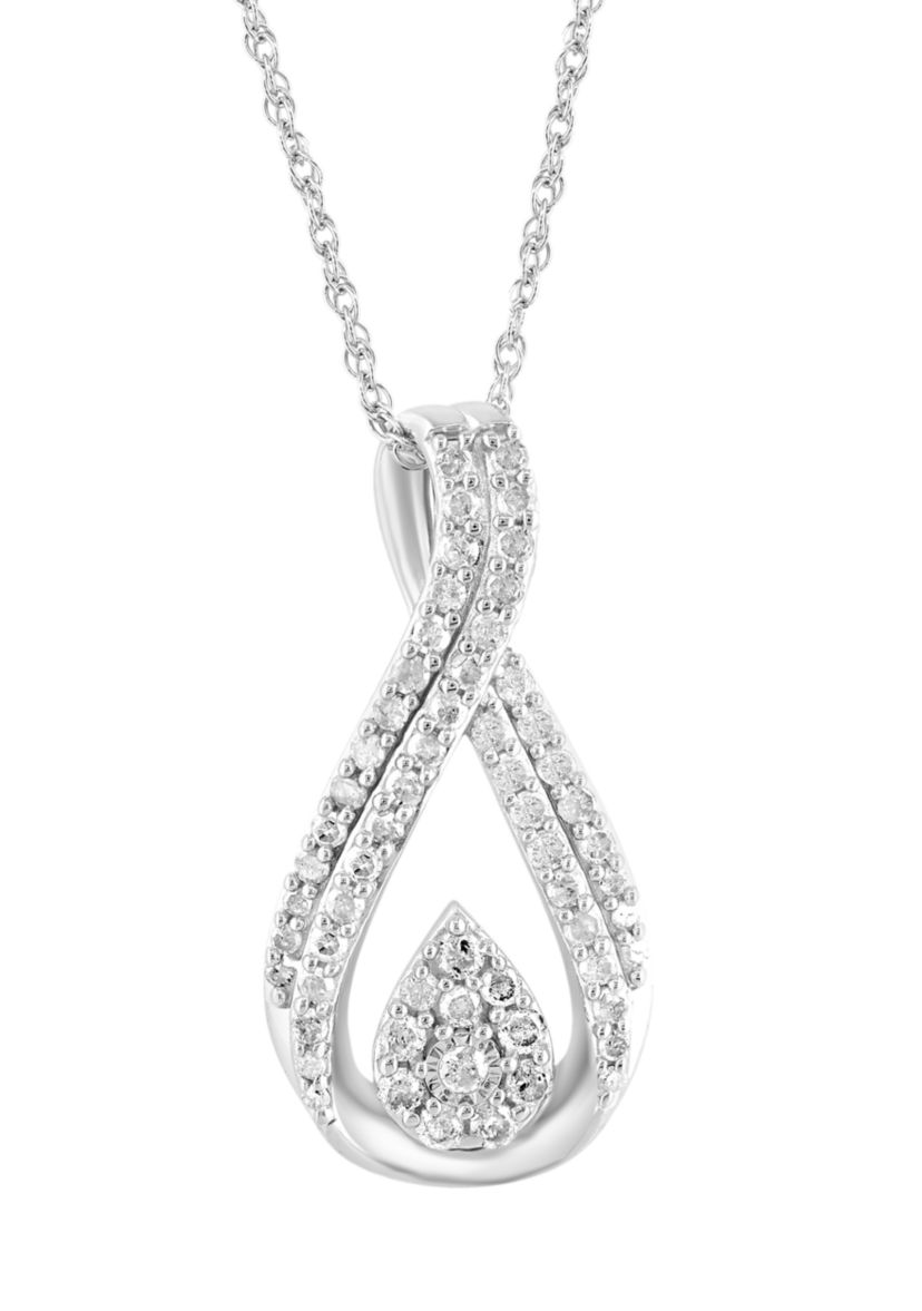 Sterling Silver Diamond Pendant 