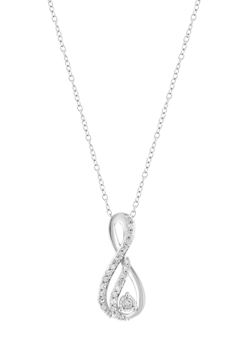 Sterling Silver Diamond Pendant 