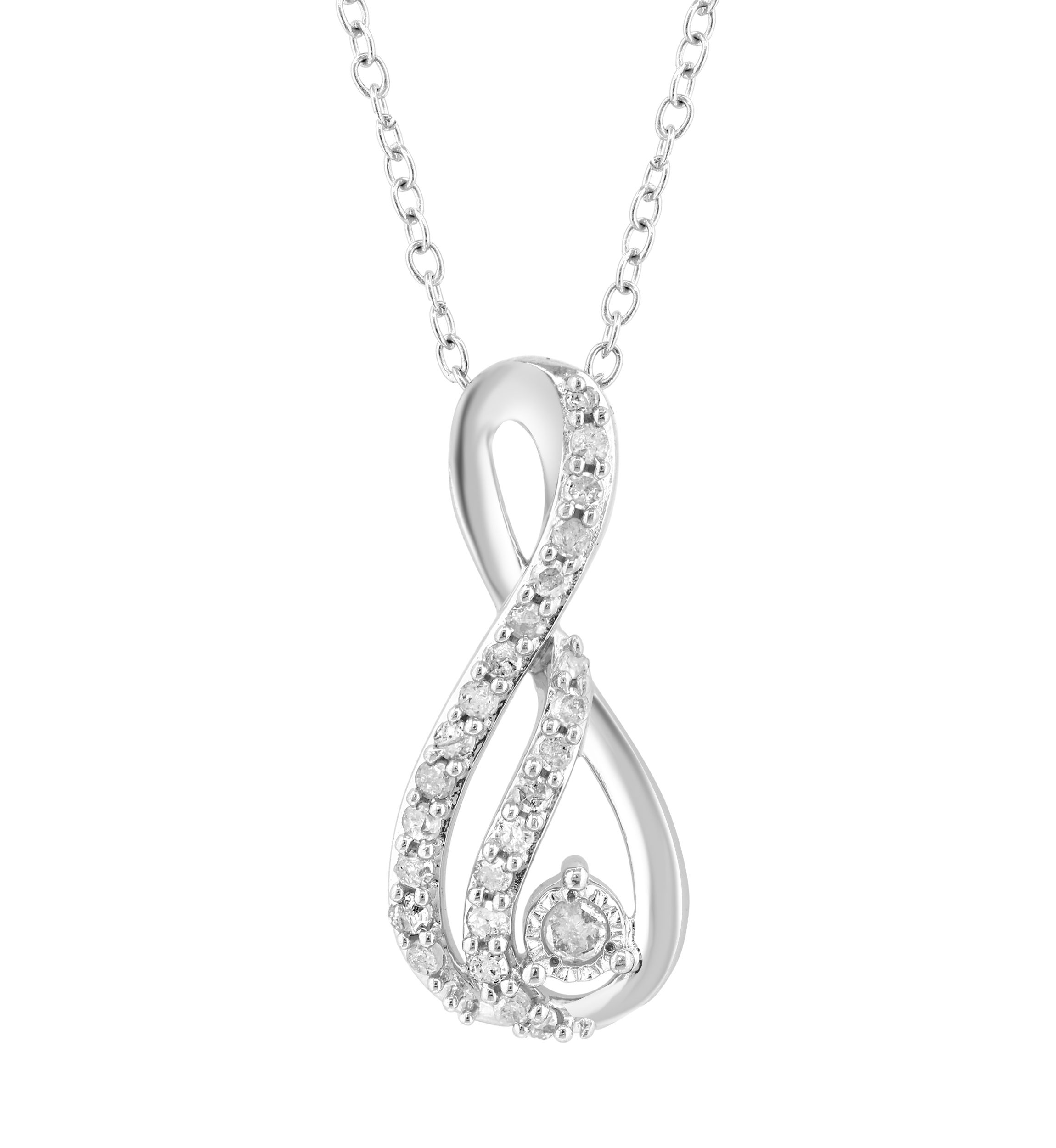 Sterling Silver Diamond Pendant 