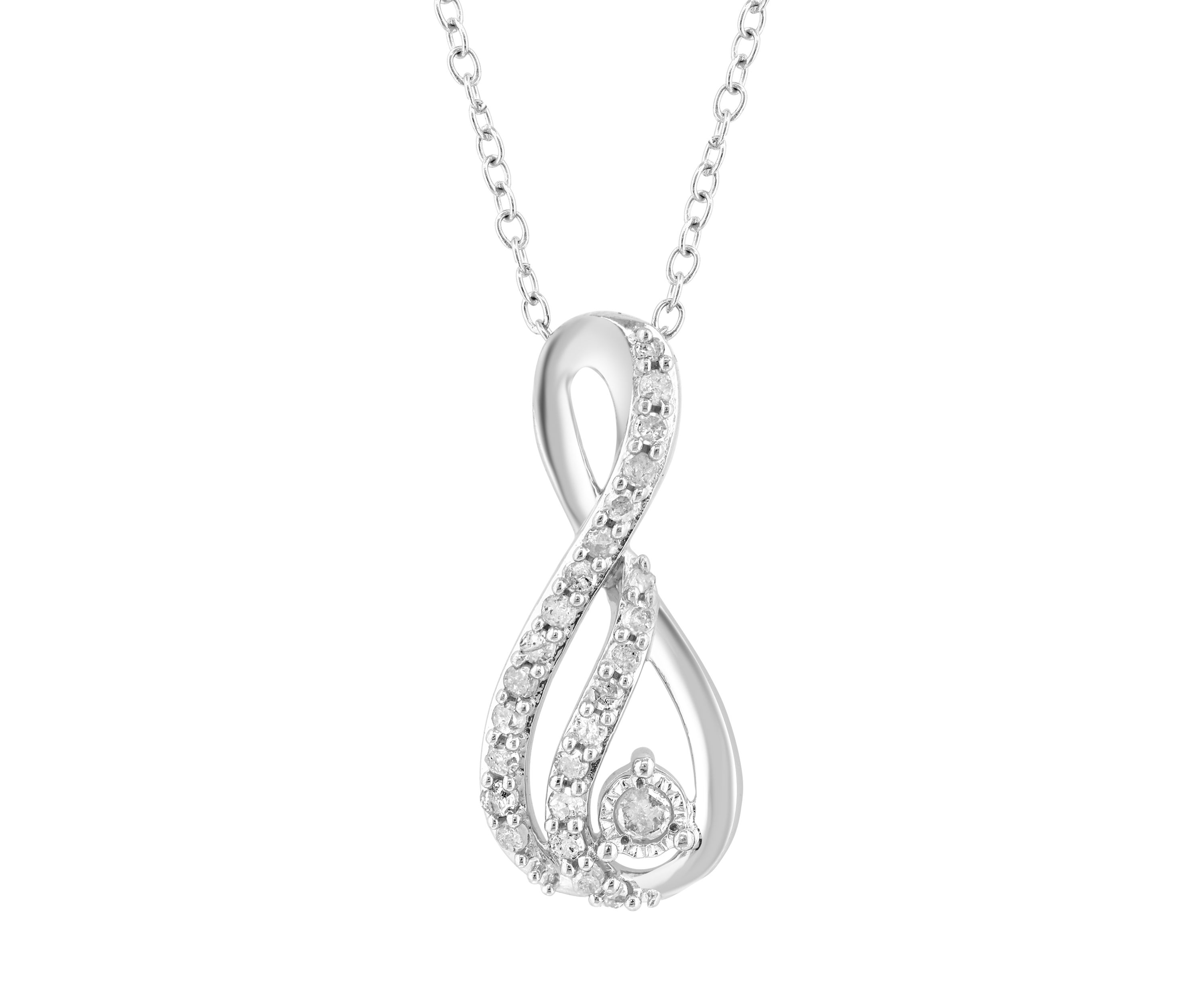 Sterling Silver Diamond Pendant 