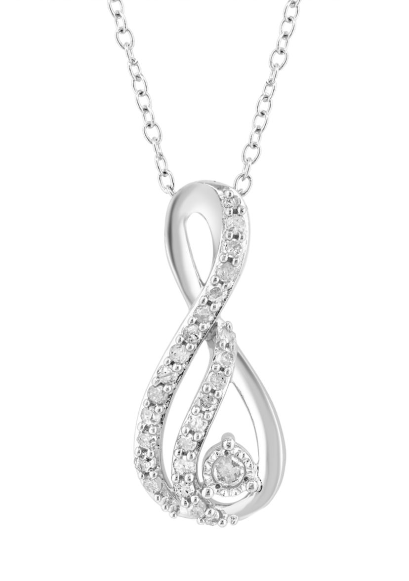 Sterling Silver Diamond Pendant 
