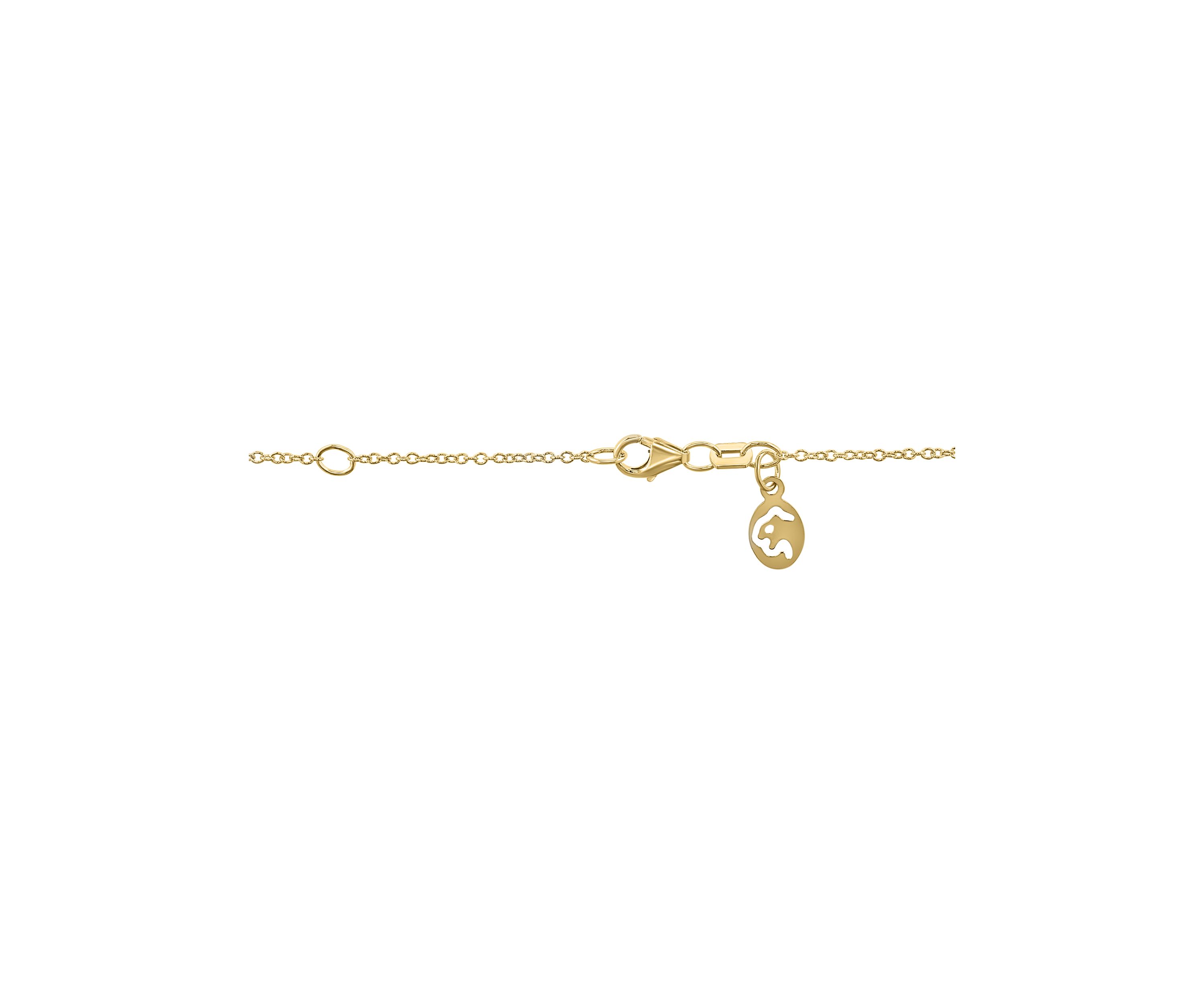 Gold Over Silver Diamond Pendant Necklace 
