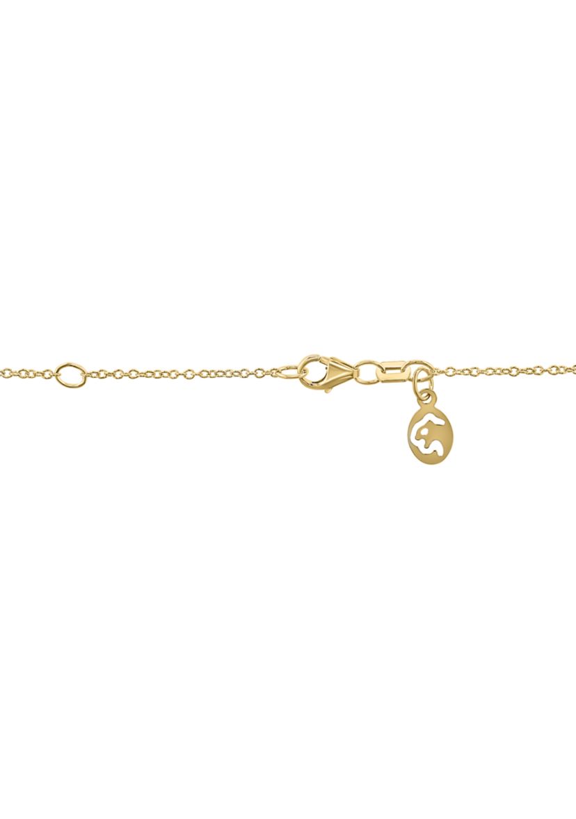 Gold Over Silver Diamond Pendant Necklace 