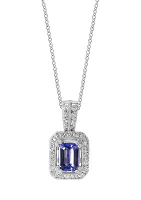Effy® 1/4 ct. t.w. Diamond and Ruby Pendant Necklace in 14k White Gold ...