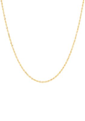 Belk & Co Solid Rope Chain Necklace in 14K Yellow Gold