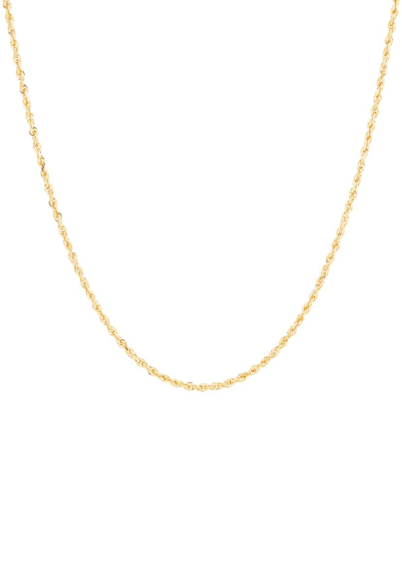 Solid Rope Chain Necklace in 14K Yellow Gold