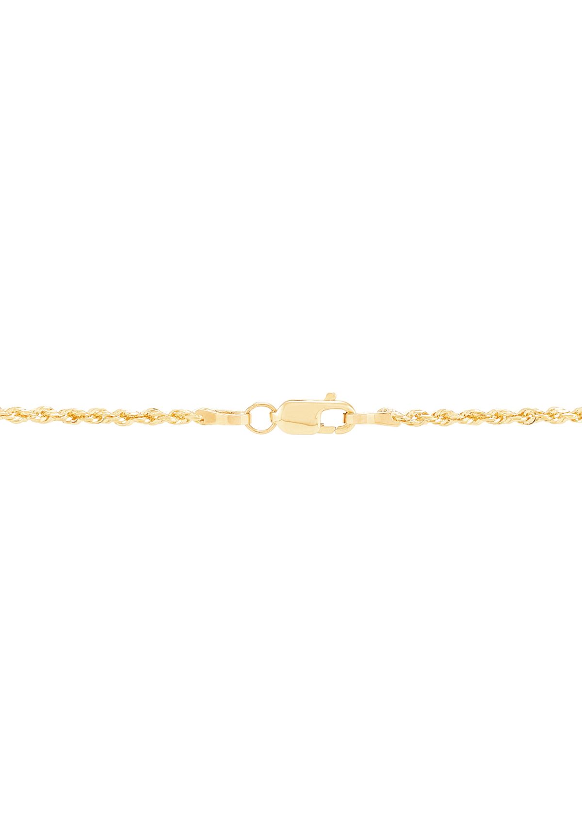 Solid Rope Chain Necklace in 14K Yellow Gold