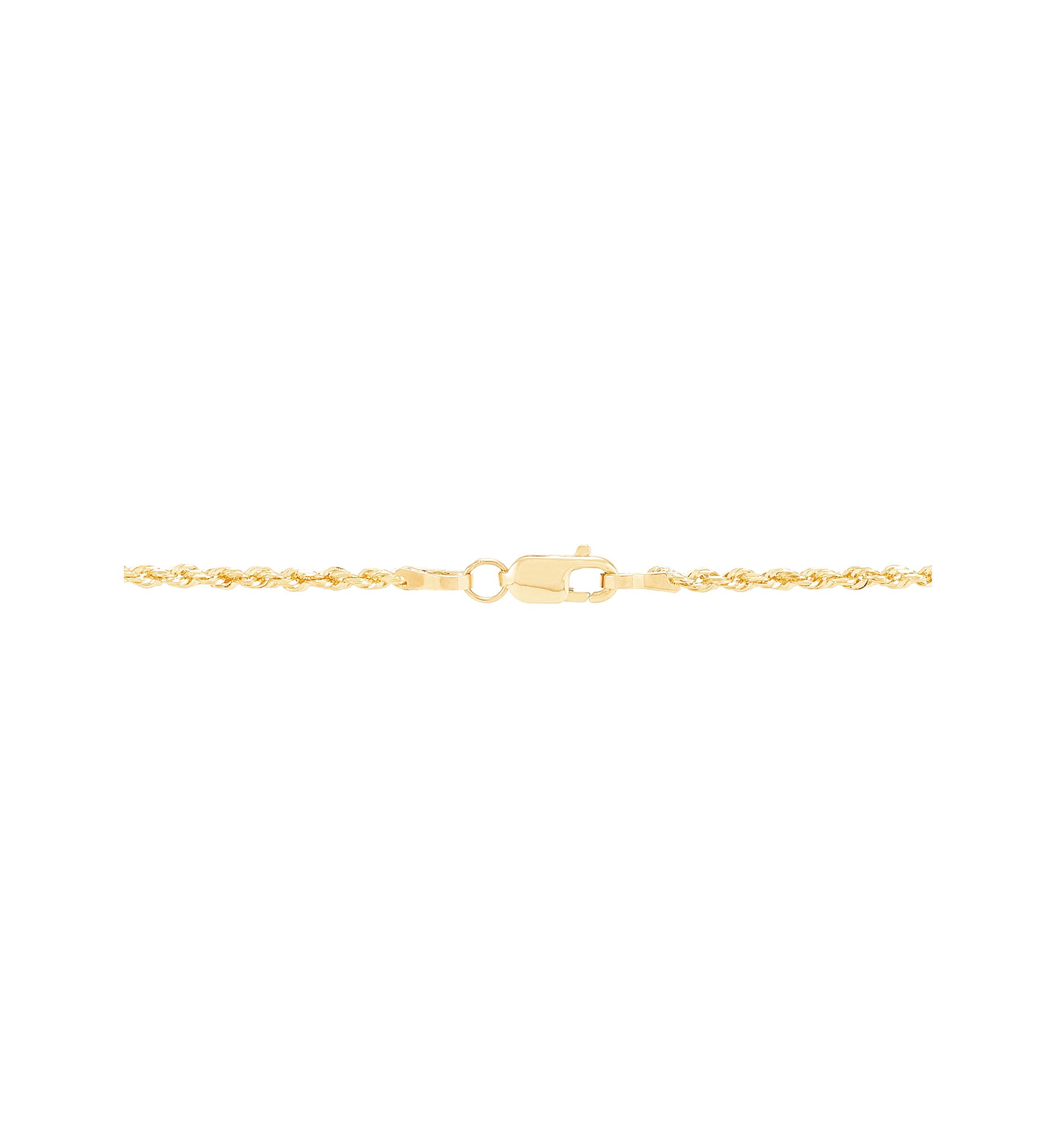 Solid Rope Chain Necklace in 14K Yellow Gold
