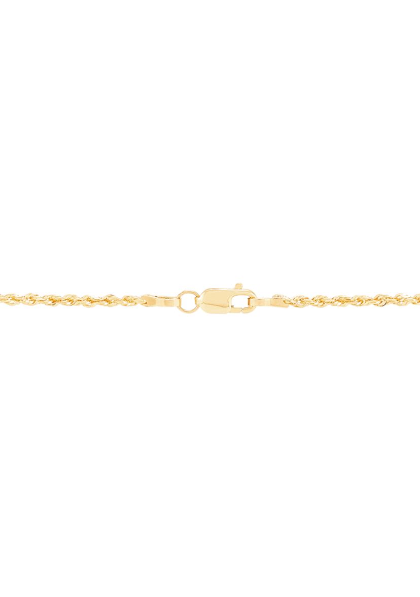 Solid Rope Chain Necklace in 14K Yellow Gold