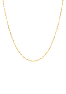 Belk & Co Solid Glitter Chain Necklace in 14K Yellow Gold, 18 in