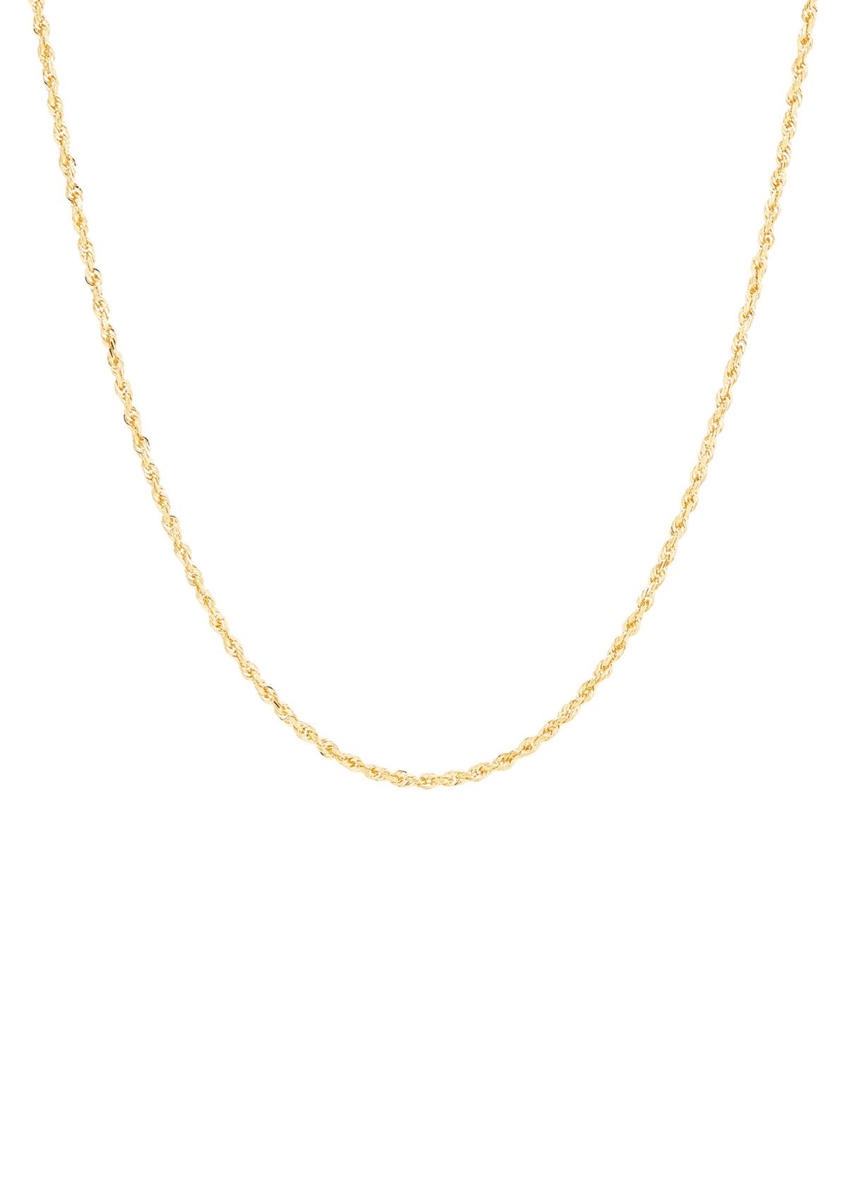 Solid Glitter Chain Necklace in 14K Yellow Gold