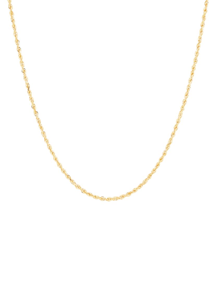 Solid Glitter Chain Necklace in 14K Yellow Gold