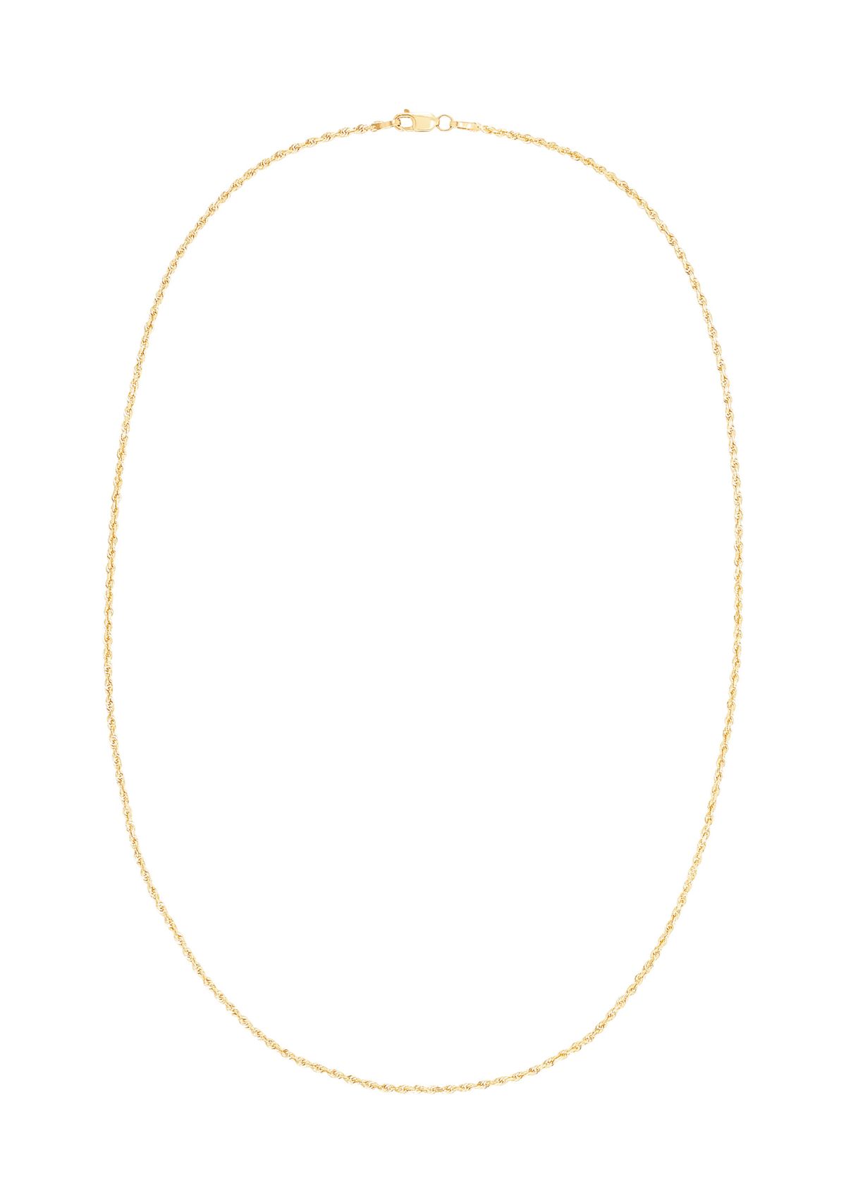 Solid Glitter Chain Necklace in 14K Yellow Gold