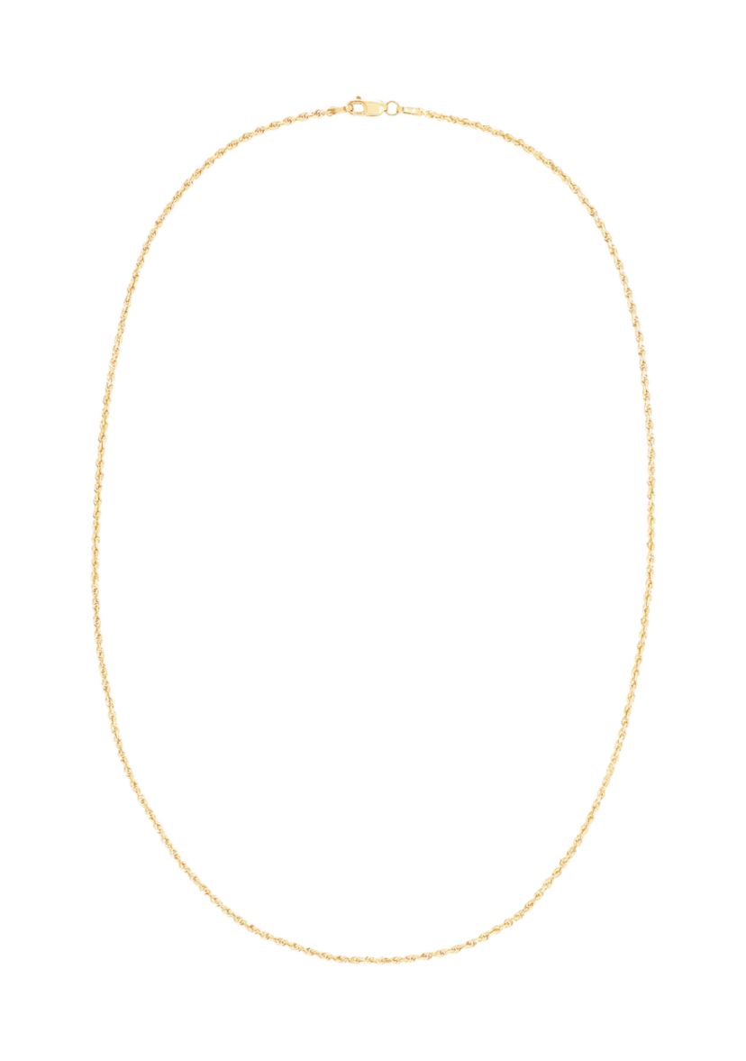 Solid Glitter Chain Necklace in 14K Yellow Gold